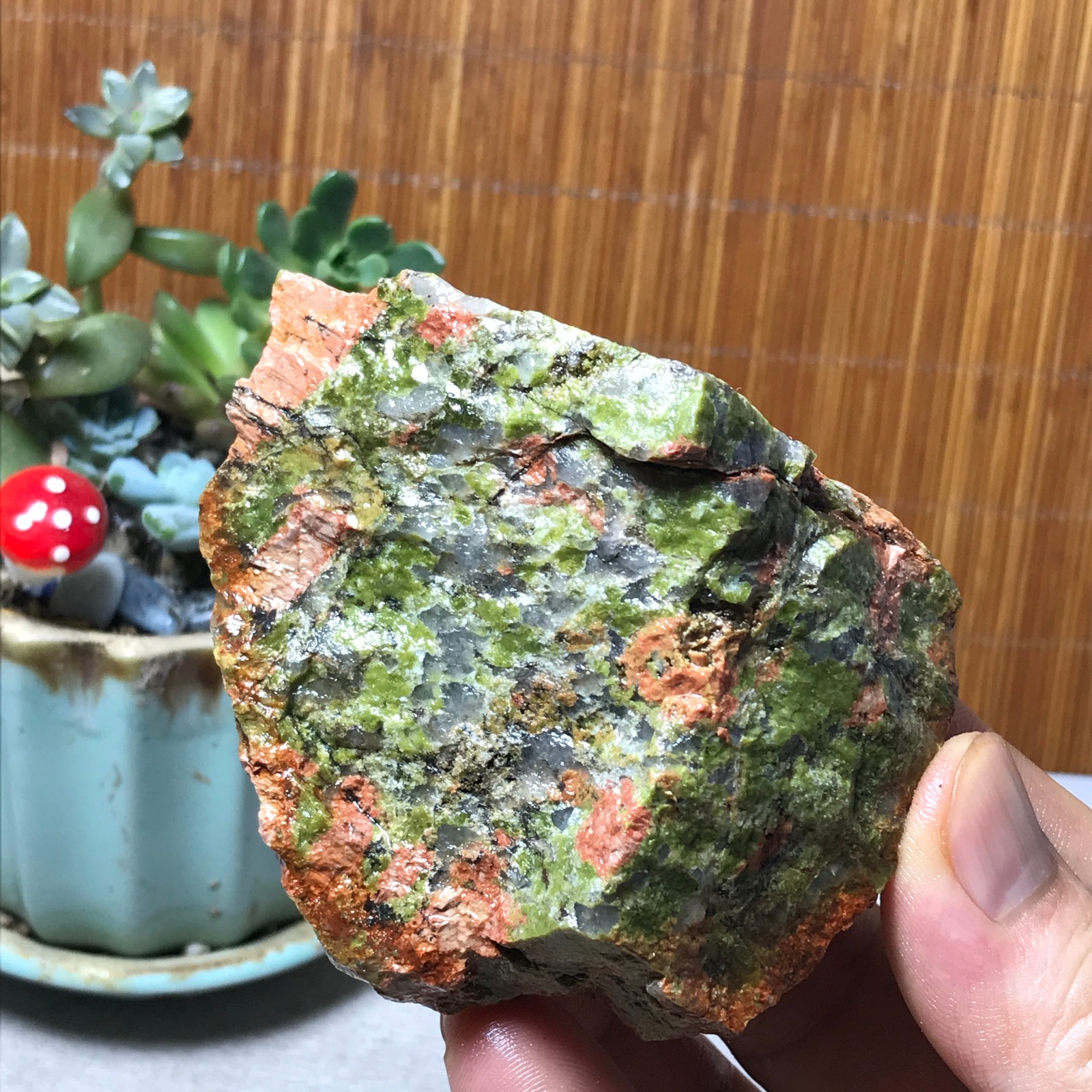 235g Natural Unakite Crystal gemstone Rough Mineral Specimen healing A6361
