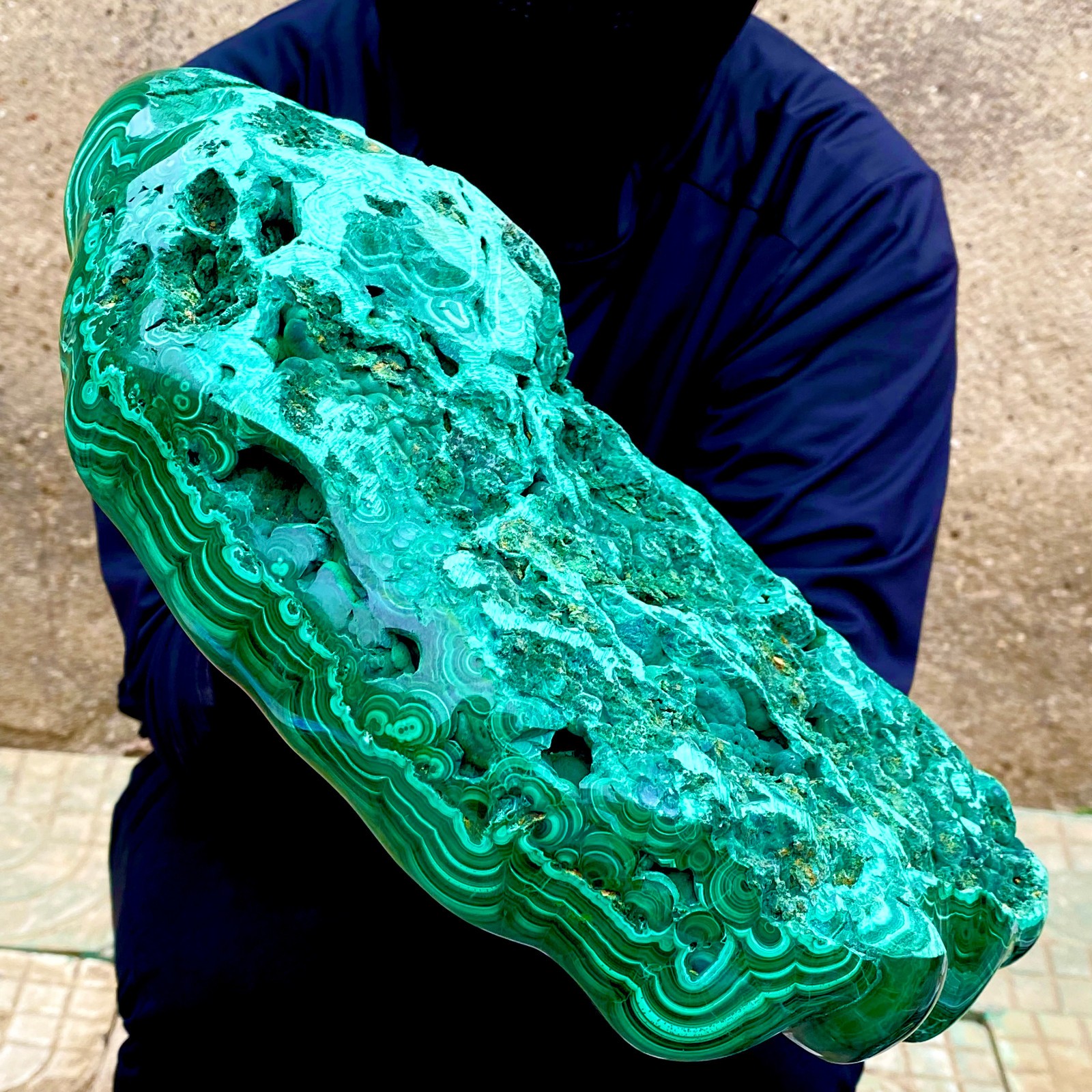 15.7LB Natural glossy Malachite transparent cluster rough mineral sample