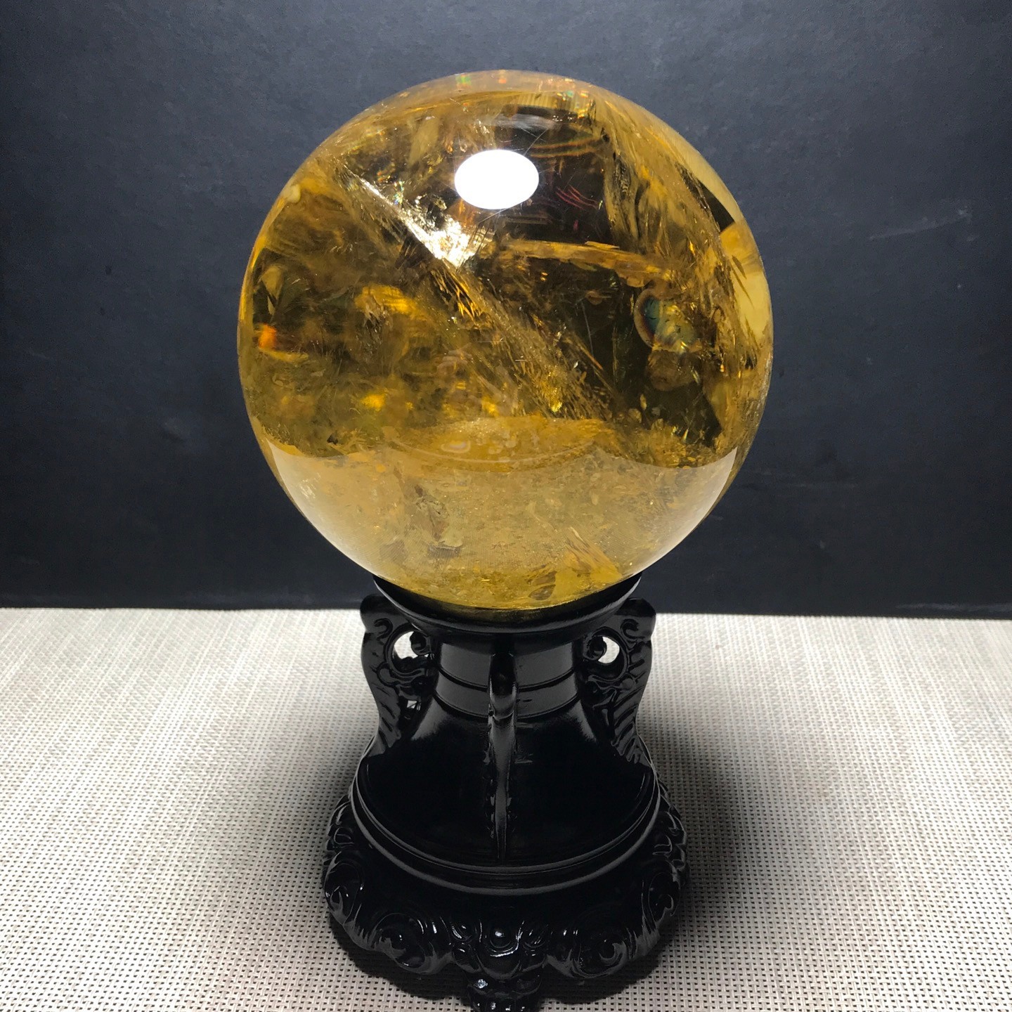 6.7LB Large Natural Citrine Sphere Quartz Crystal Energy Ball Reiki Healing