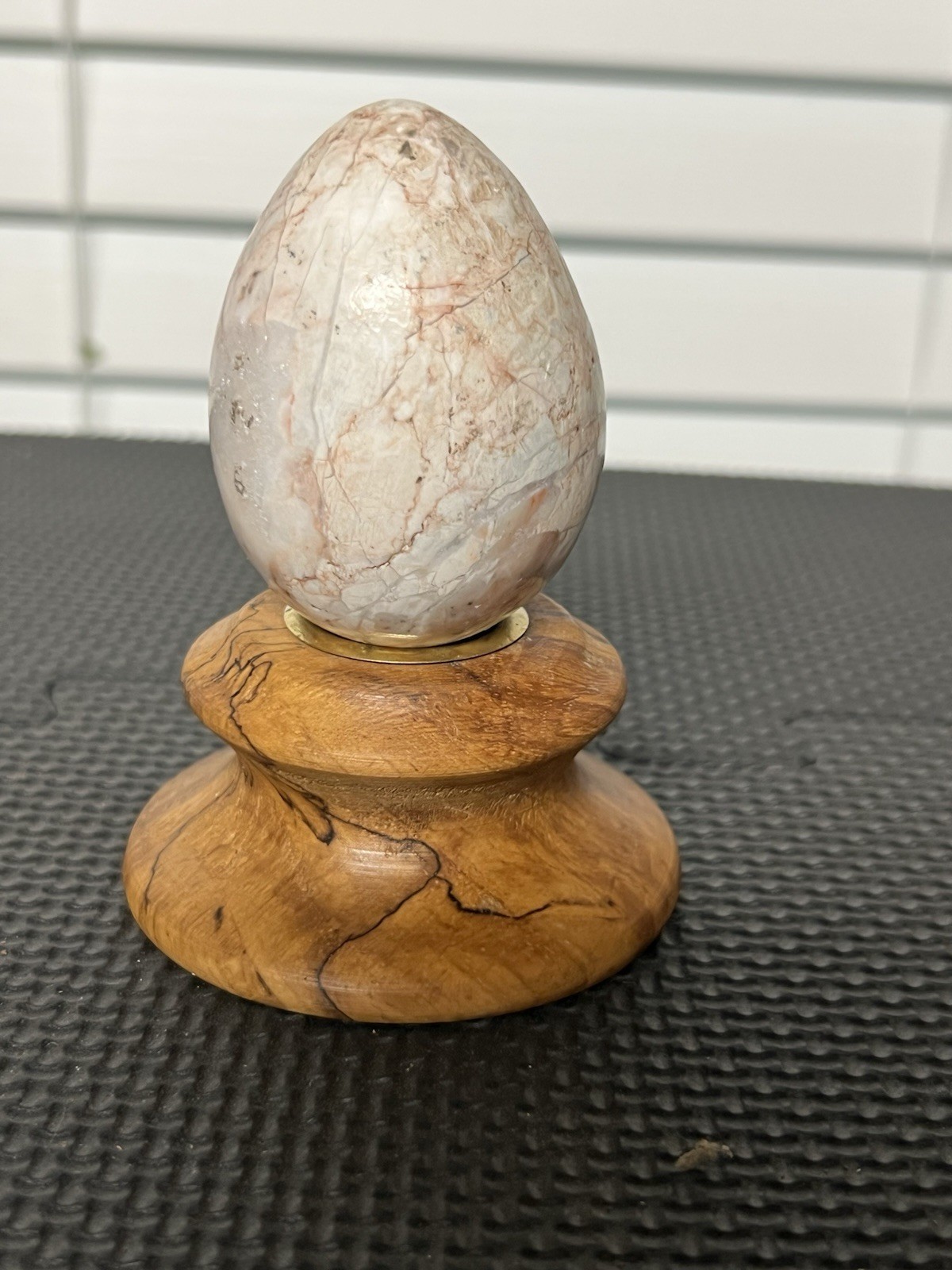 Polished Marble Stone Egg. 2 1/2 in High, 1 1/2in Wide. Preowned.