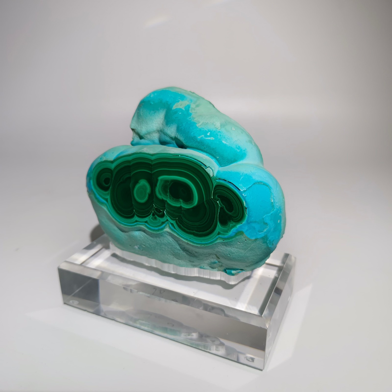1.65LB Top Rare Natural silicon malachite Mineral Specimen + Stand