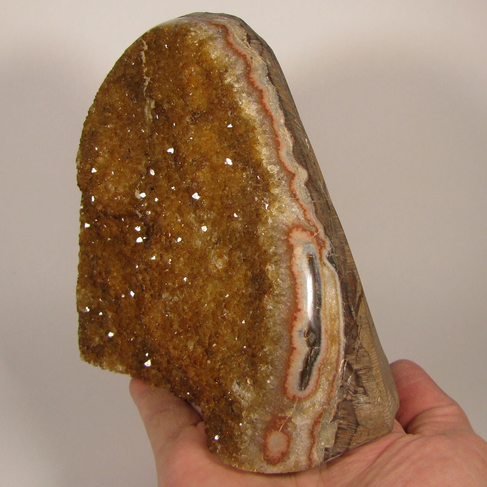 5.7″ Polished CITRINE Crystals Cluster Freeform Standup – Brazil – 4 lbs.