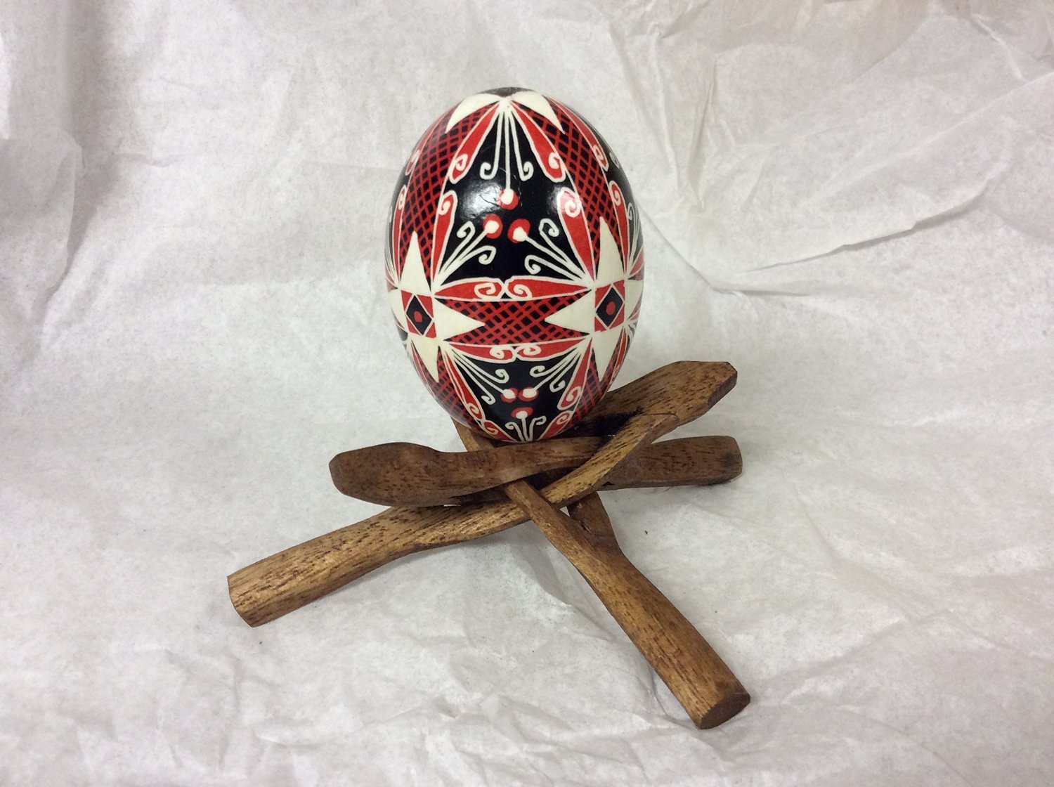 2″ Carved WOOD TRIPOD STAND for Spheres, Eggs, Balls, Globes, Shells,#42-0692