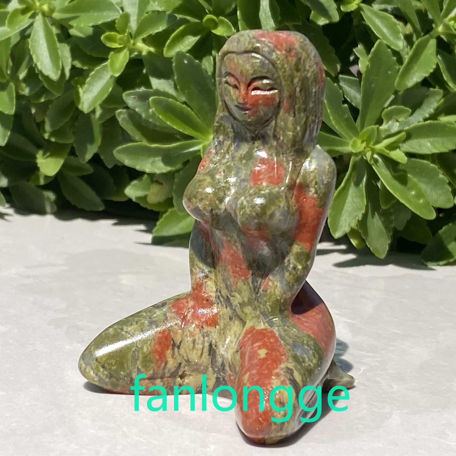 3″ Natural Unakite Women Naked Quartz Crystal Skull Carved Goddess Reiki 1pc