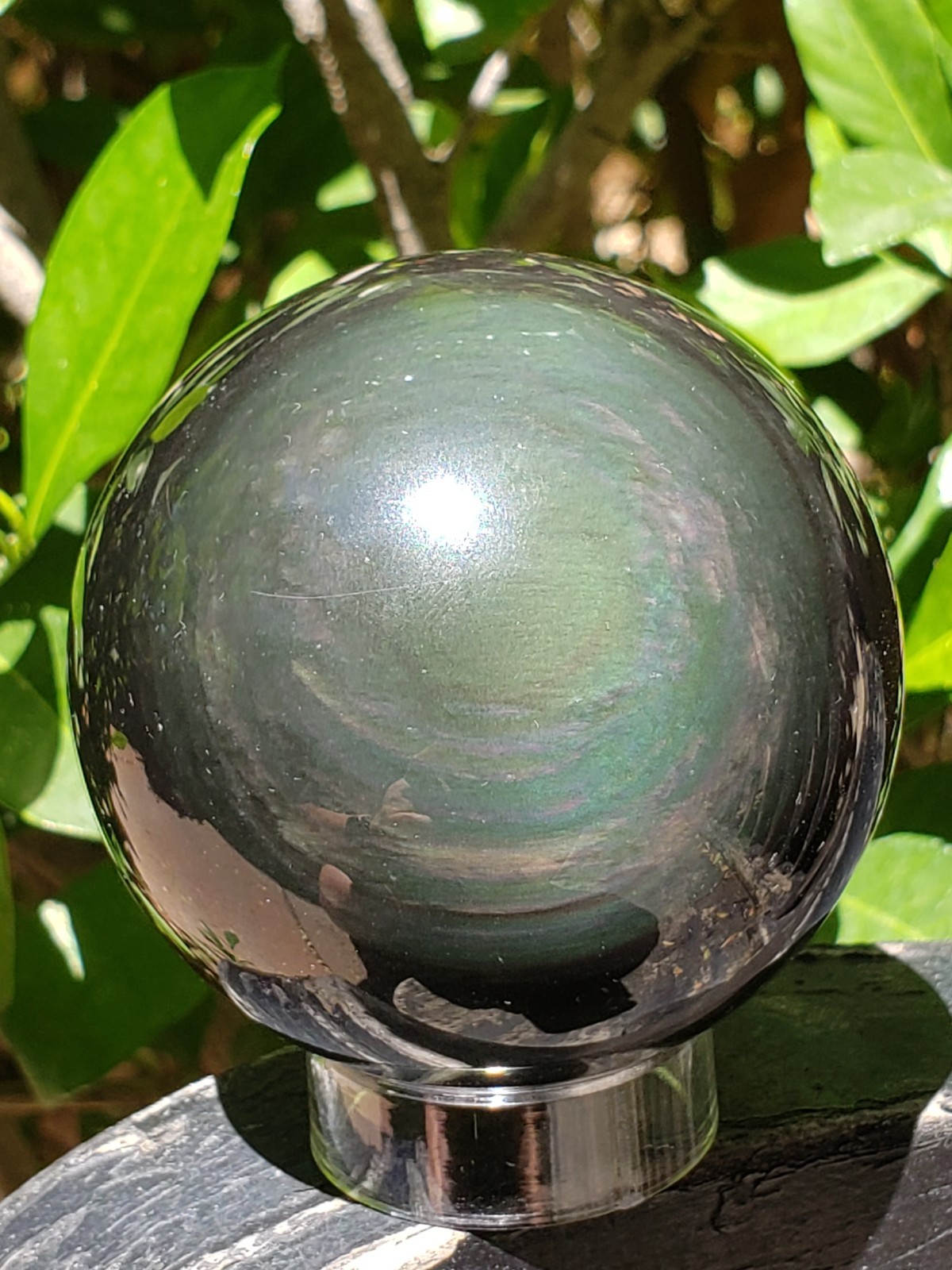 2.45″ Rainbow Obsidian Crystal Sphere Orb Ball, 300g or 10.6 oz