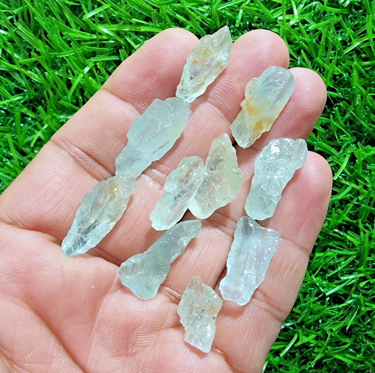 11 Pcs Raw Aquamarine Gemstone Rough Lot 13-22 mm Aquamarine Rough Stone Bulk