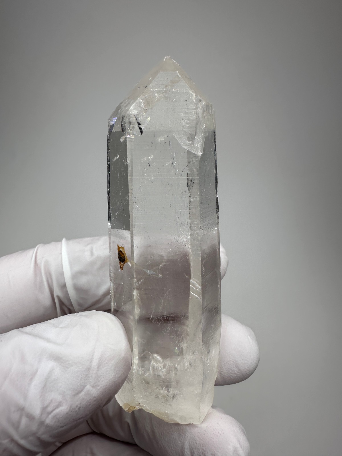 Optical Clear Colombian Lemurian Quartz Crystal Tantric Twin Point