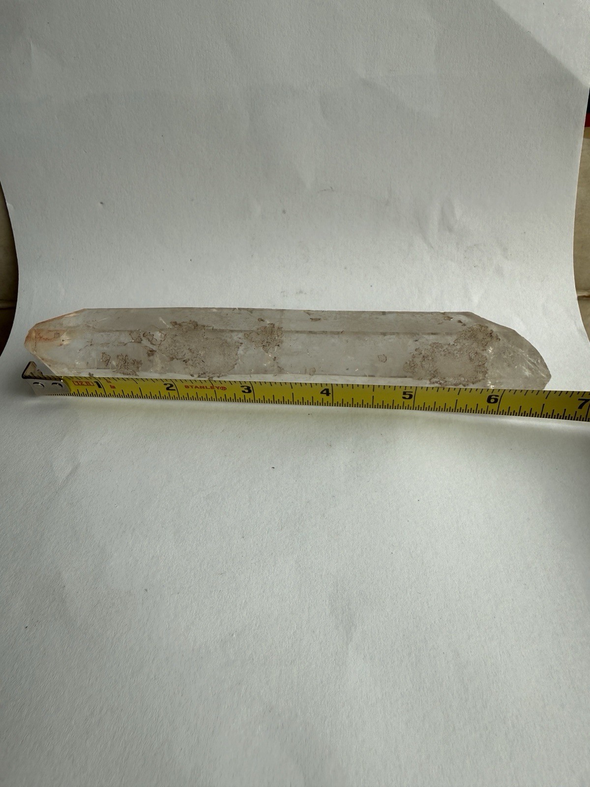 Natural Clear Smoky Quartz Crystal Point Wand 214g 6.5″ Raw Mineral Specimen