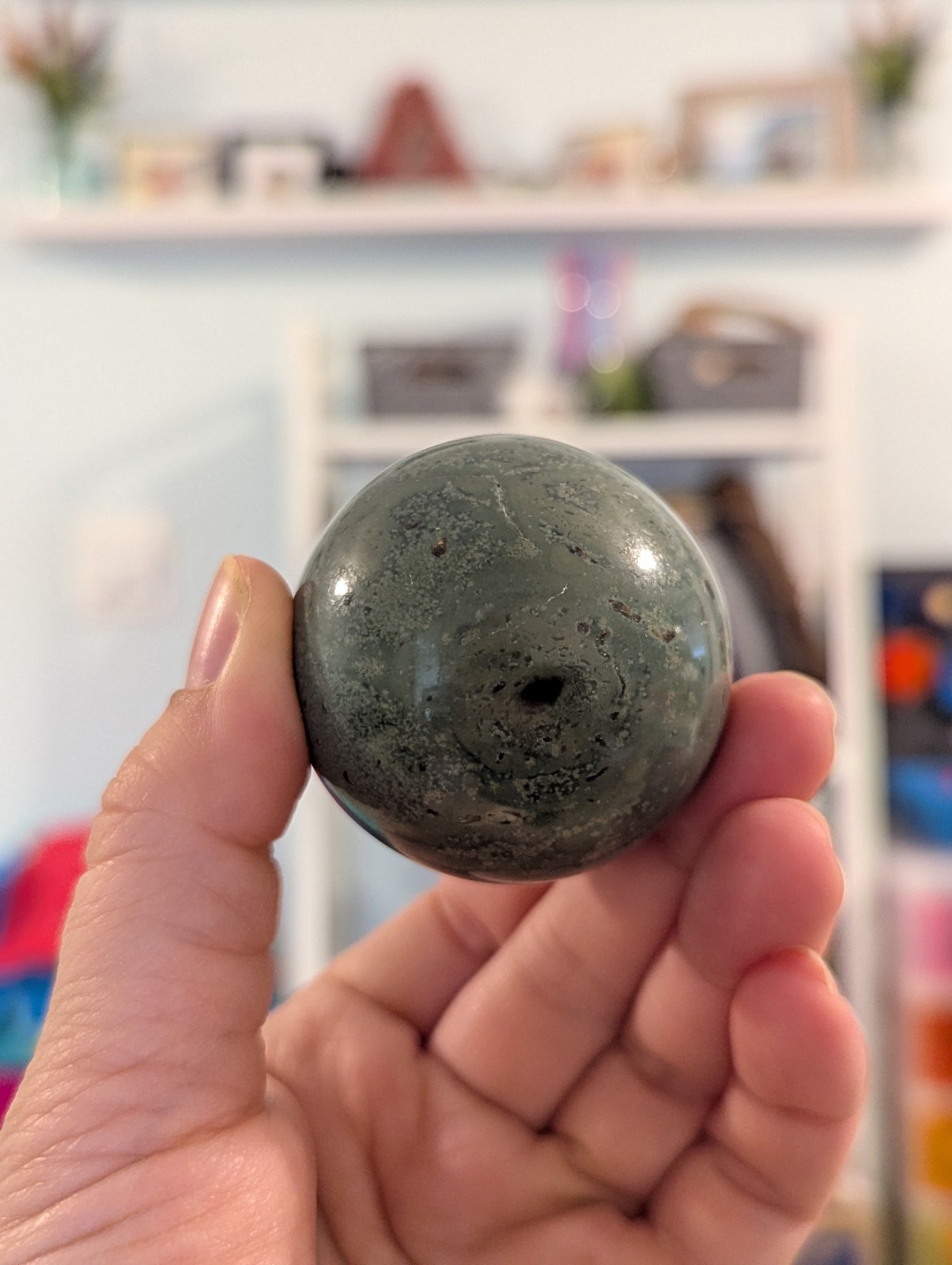 50mm Crocodile Kambaba Jasper Crystal Sphere & Stand (Madagascar) US Seller