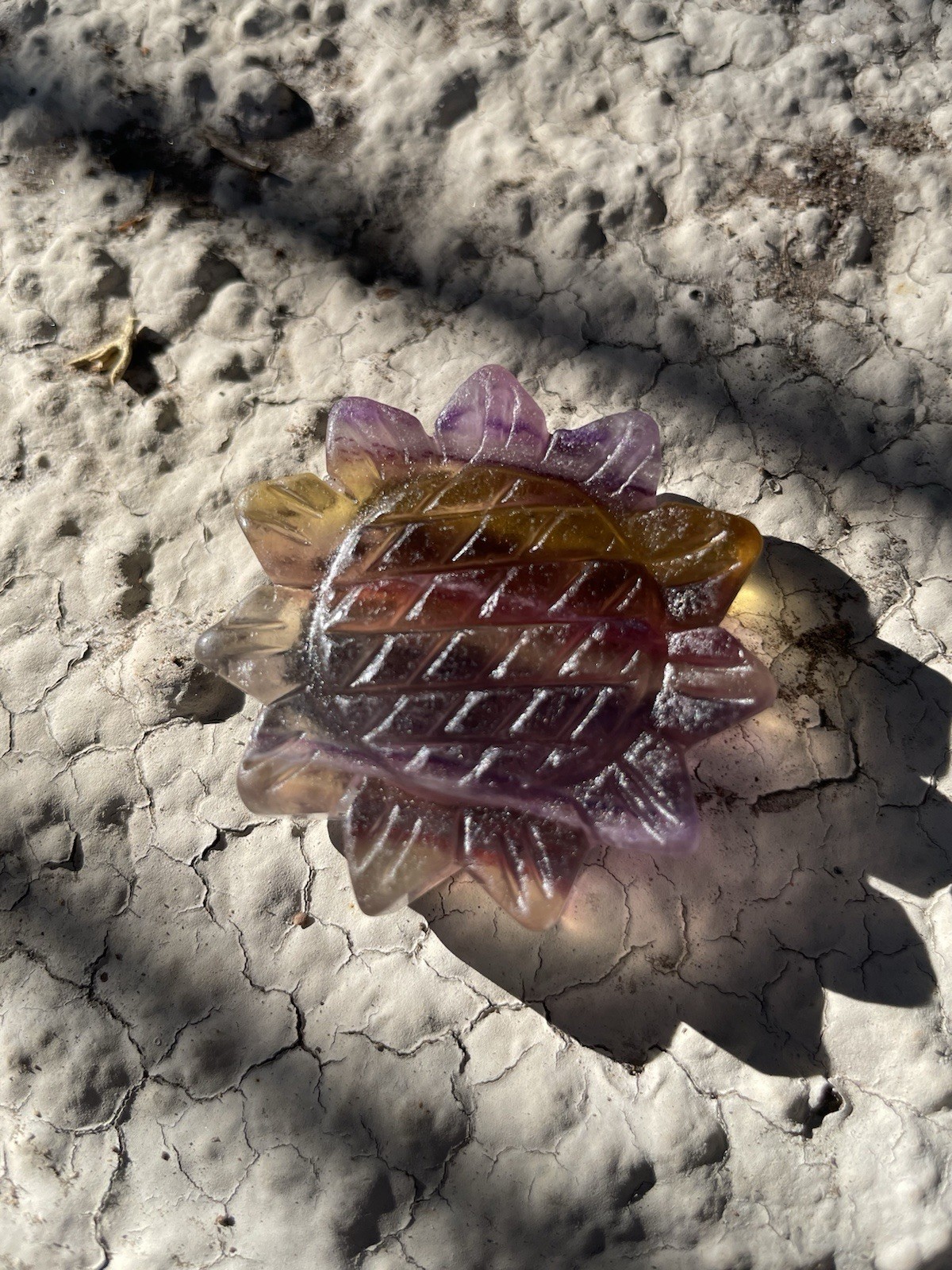 Colorful Fluorite Crystal/Gemstone Sunflower 1 1/2″ 27G