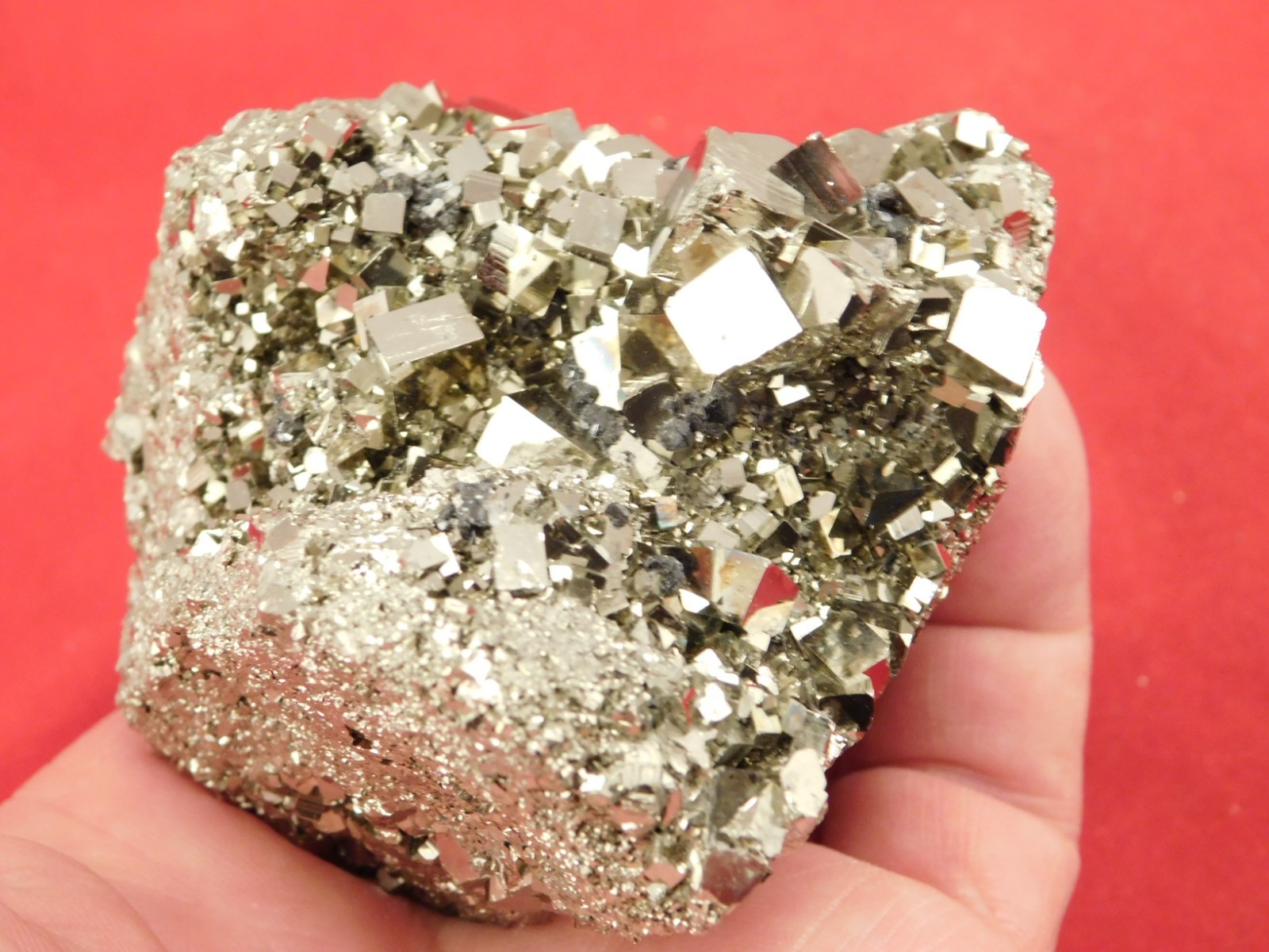 wOw! LARGER! Nice and 100% Natural Pyrite CUBE Cluster Peru 529gr