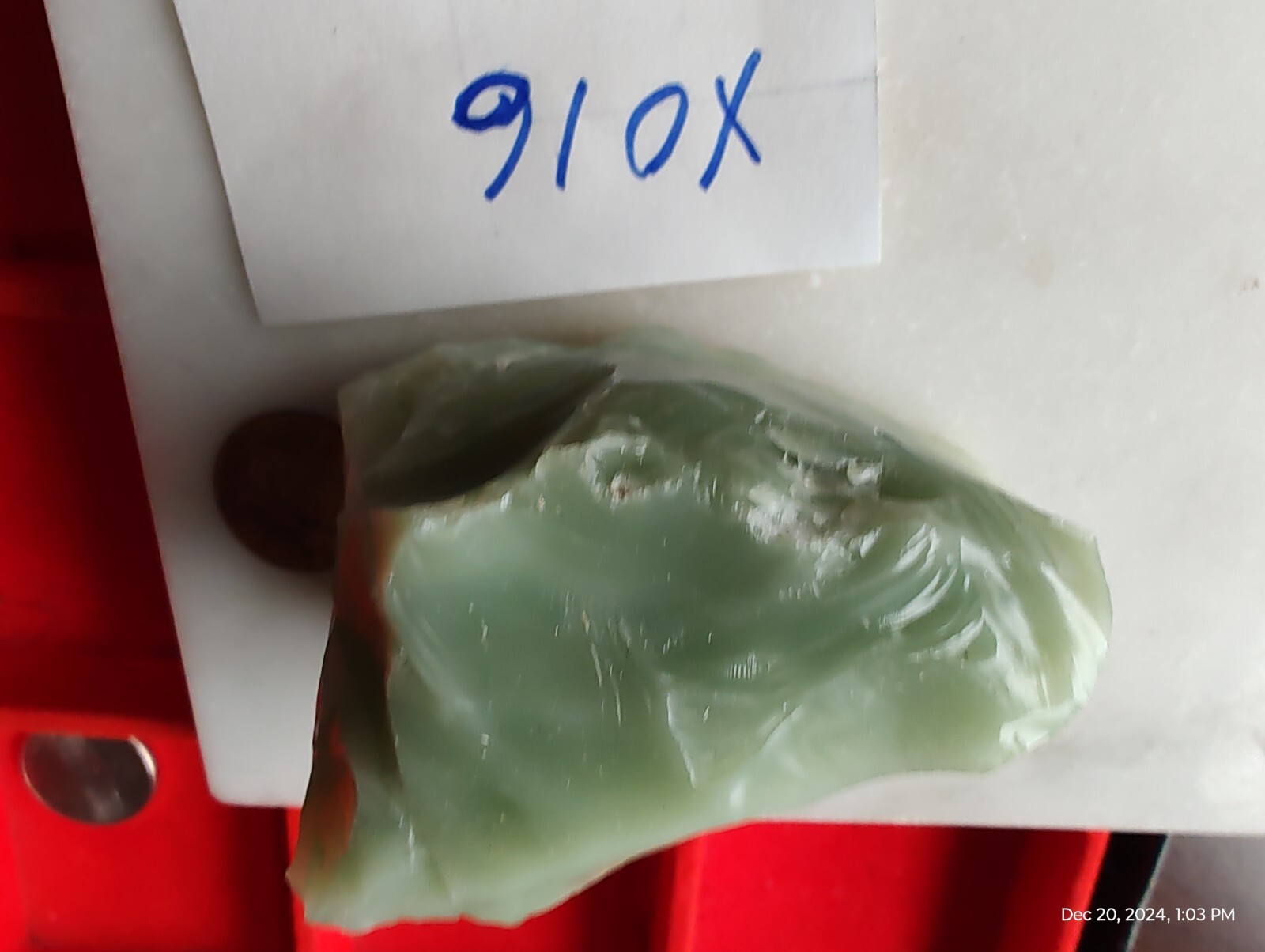 Lady Nellie Monatomic olive Green Andara energy Crystal 149 gram