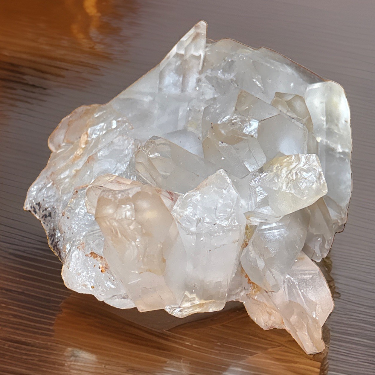 Set Of 2 Free Standing Natural Clear Crystal Quartz Decor Pieces Totaling 5lbs