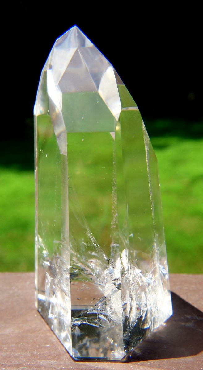 Lemurian Quartz Channeling Crystal with Phantom and Rainbows Polished