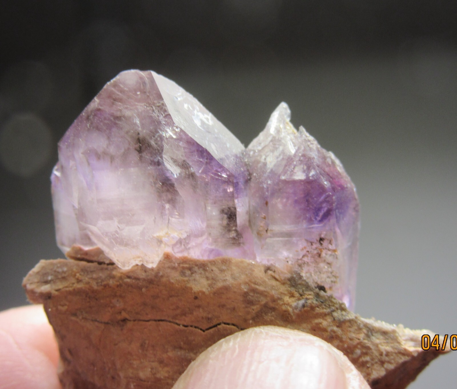 Czechoslovakia Amethyst Quartz 1 5/8″ Cluster on Matrix Collectible CAQCM-7s