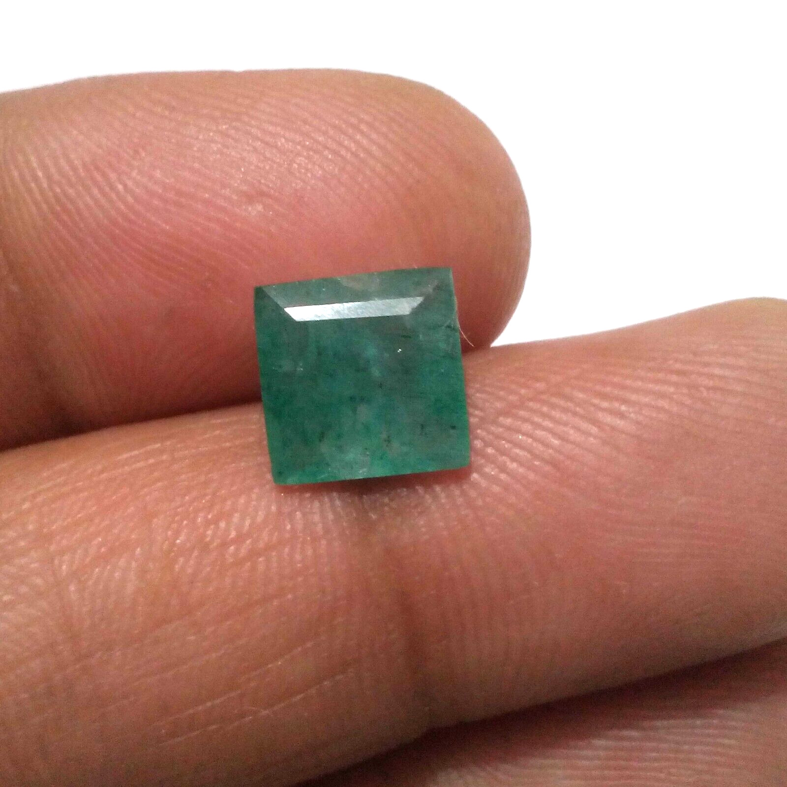 Attractive A+ Zambian Emerald Square Shape 3.30 Crt Green Faceted Loose Gemstone
