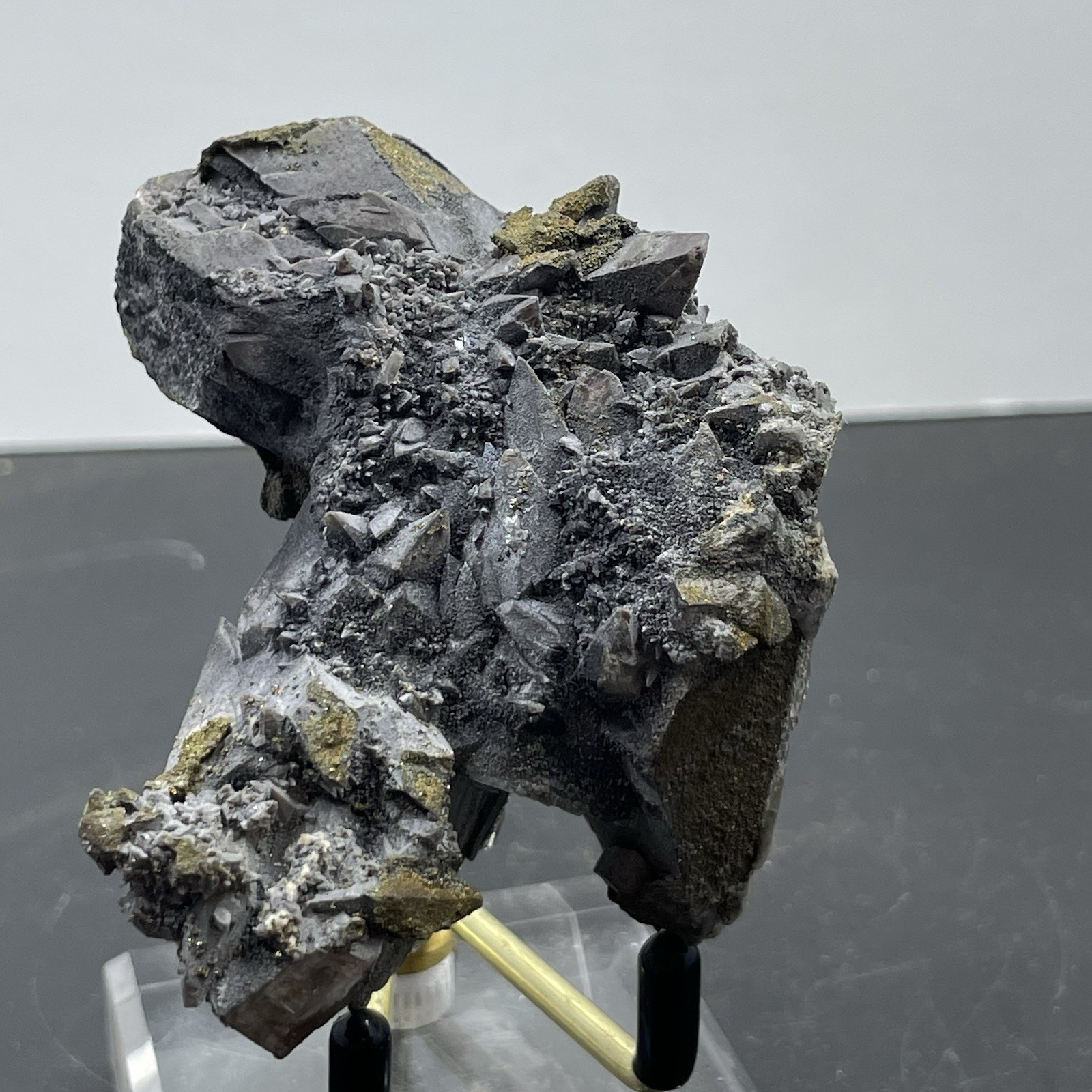 Dogtooth Calcite with Pyrite Crystal Cluster Specimen Mineral