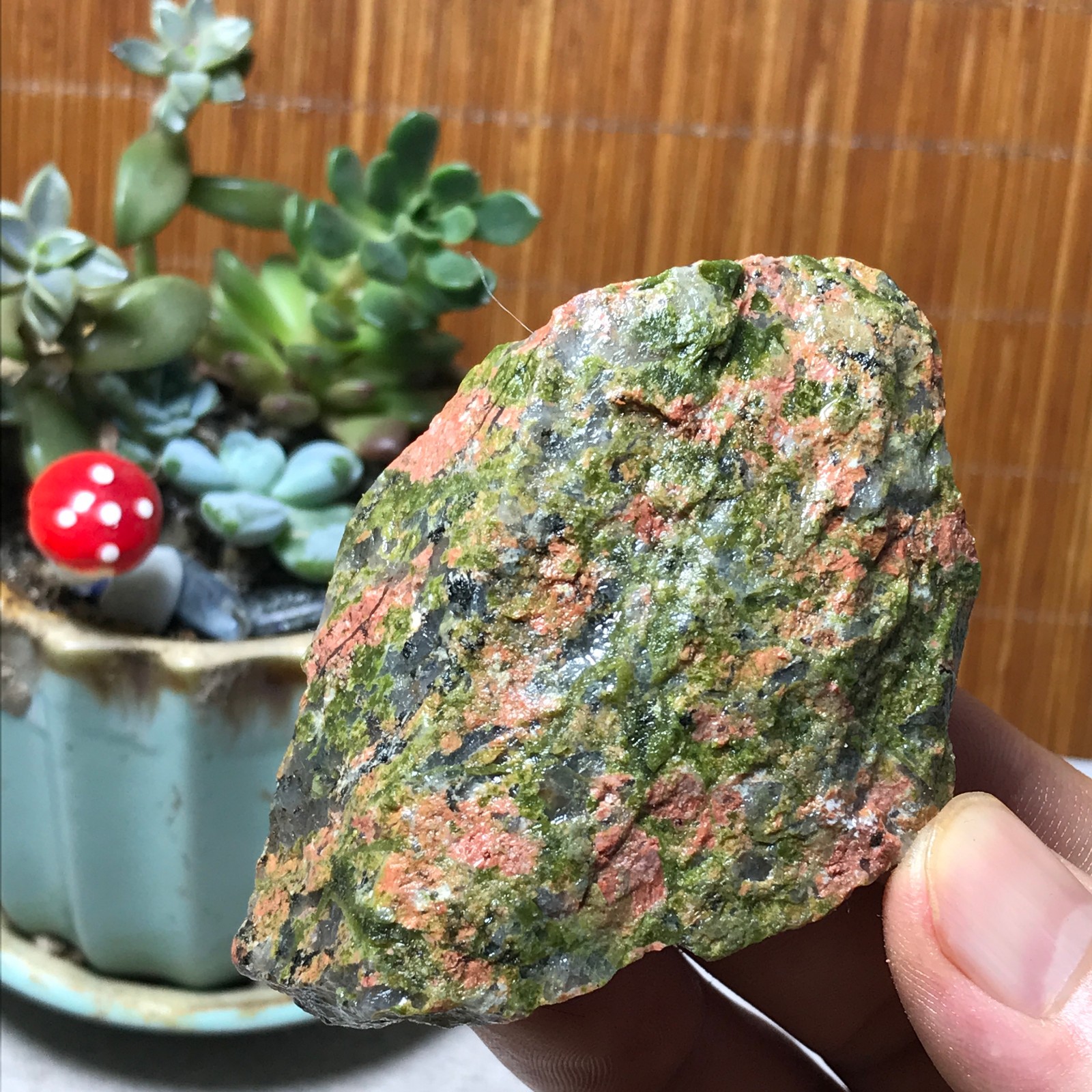 130g Natural Unakite Crystal gemstone Rough Mineral Specimen healing A6358