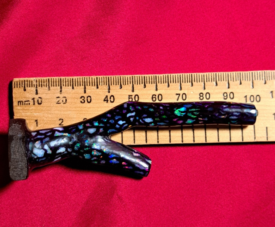 Huge Multicolor Indonesian Wood Opal Fossil Inlaid Mosaic Branch Stands Up