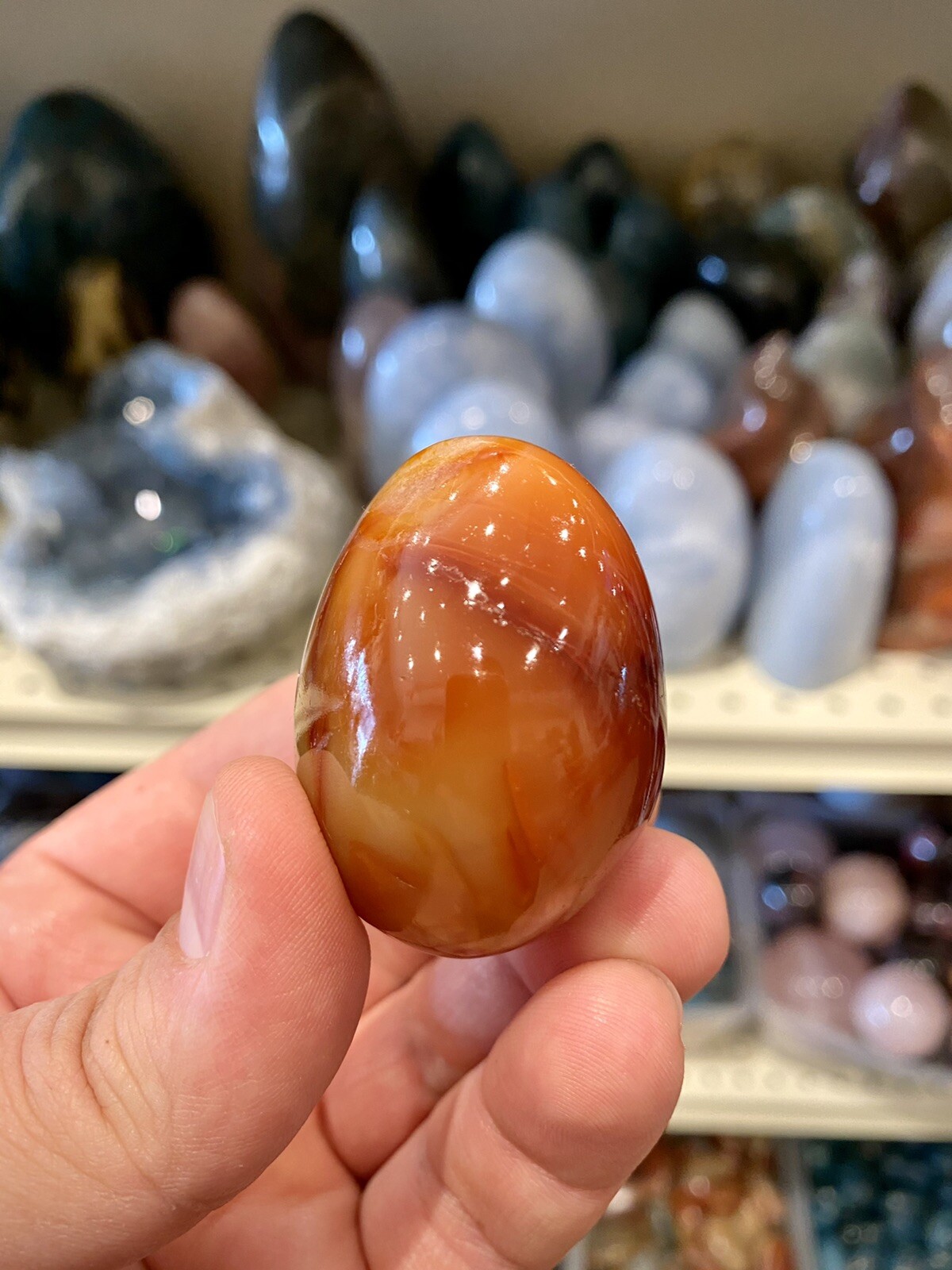 Carnelian Crystal Stone Healing Crystals Yoga Reiki Meditation Rock 2×1,5″ ZENDA