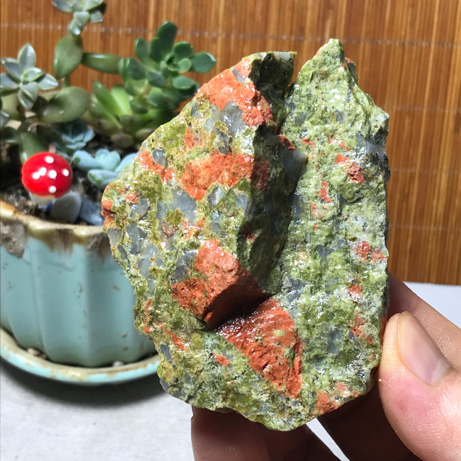 152g Natural Unakite Crystal gemstone Rough Mineral Specimen healing A6364