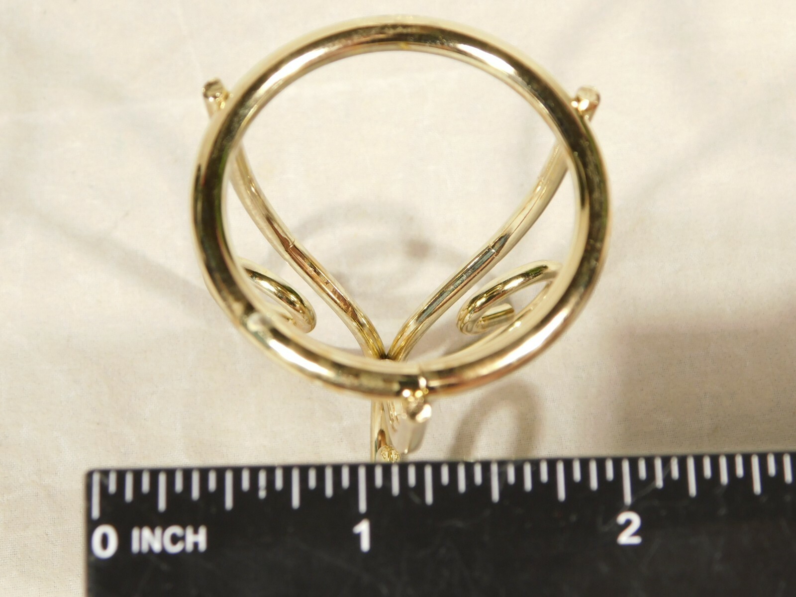 Sphere Display Stand Metal Scroll Design Gold Color Small Size