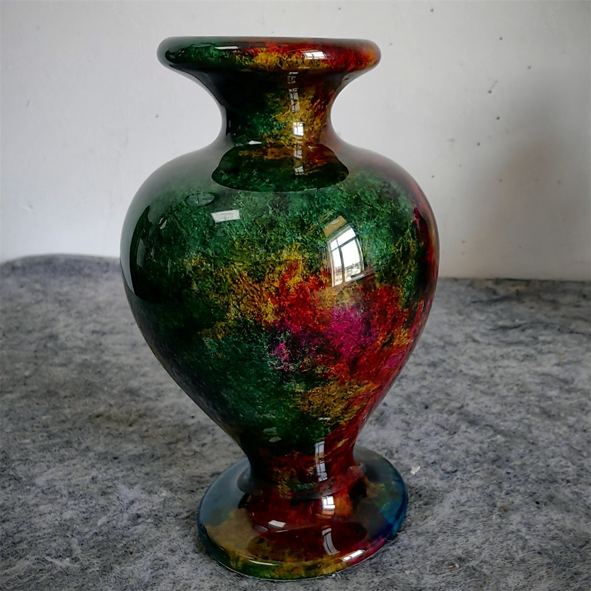 1.77LB Natural “Seven Colors Jade” vase specimen -Taiwan China L218
