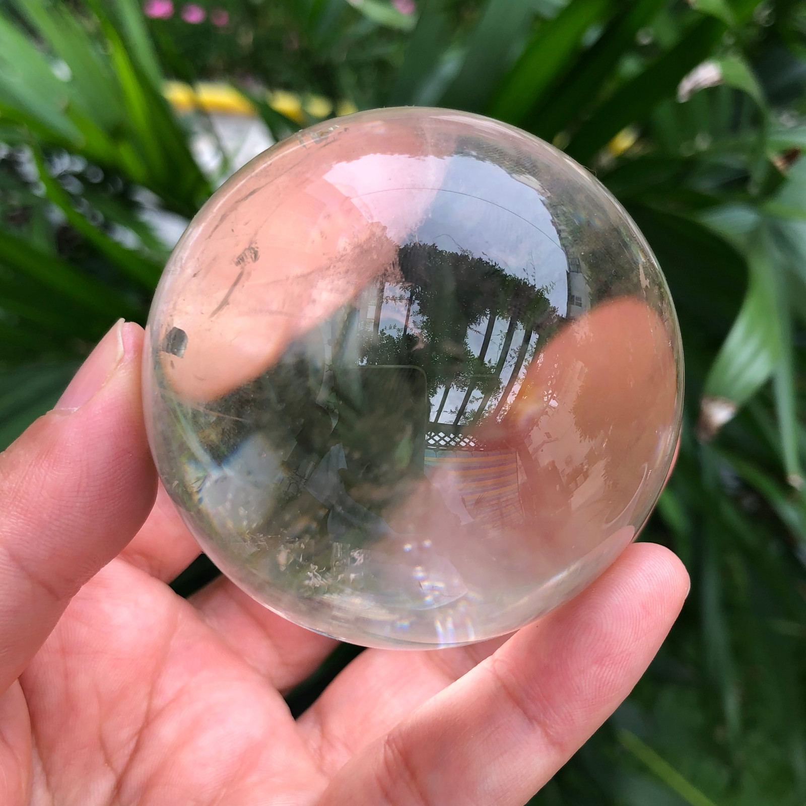 314g Clear Natural white Quartz Crystal Sphere Ball Phantom Healing 238