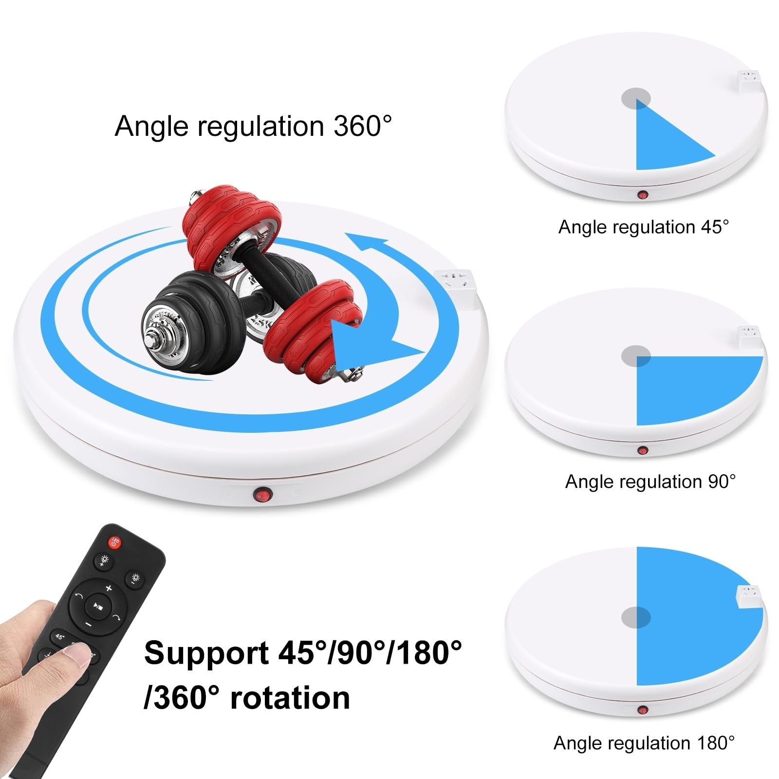 JORIXXY 45cm/18Inch Electric Motorized Rotating Turntable Display Stand