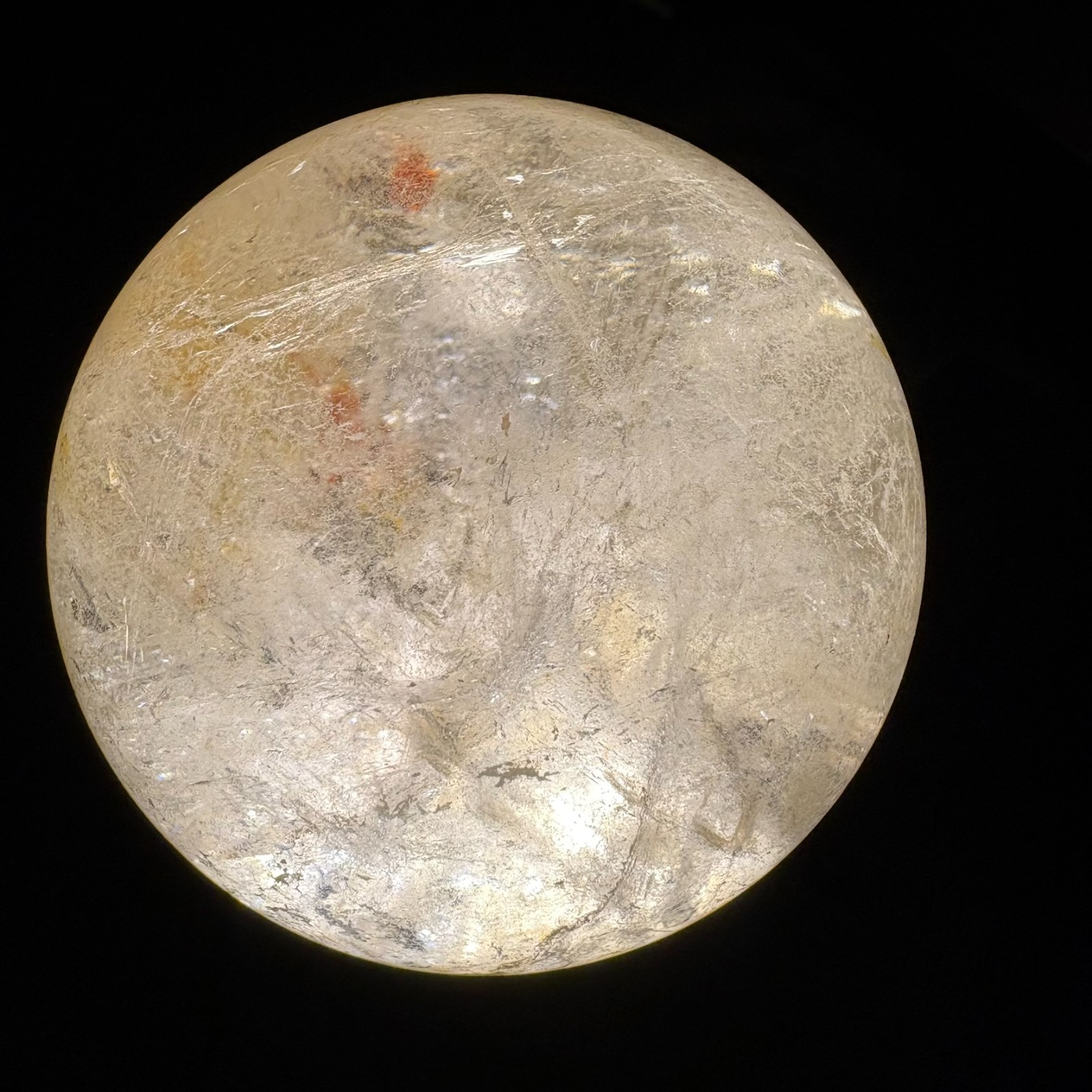 79mm Large Quartz Ball Natural Crystal Sphere w/ USB Light Stand Decoration
