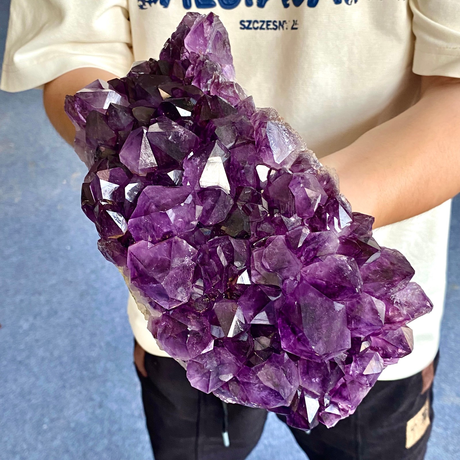 6.38LB Large Natural Amethyst geode quartz cluster crystal specimen Healing.
