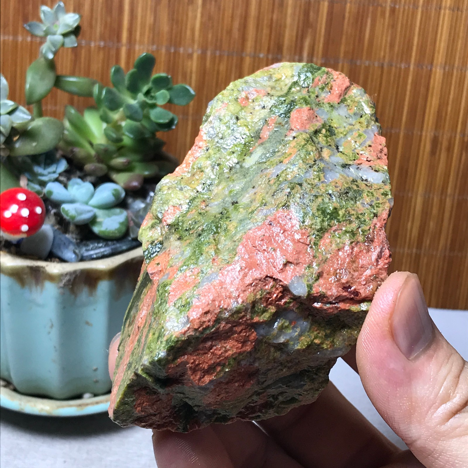 257g Natural Unakite Crystal gemstone Rough Mineral Specimen healing A6362