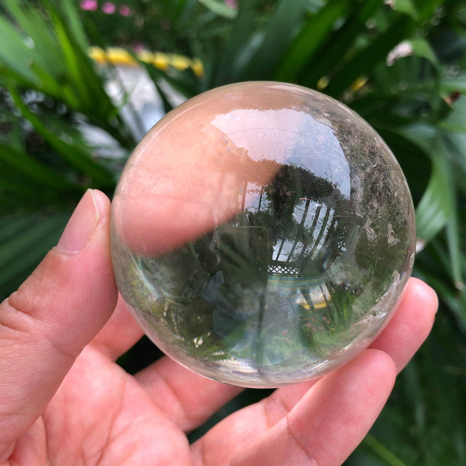 314g Clear Natural white Quartz Crystal Sphere Ball Phantom Healing 238