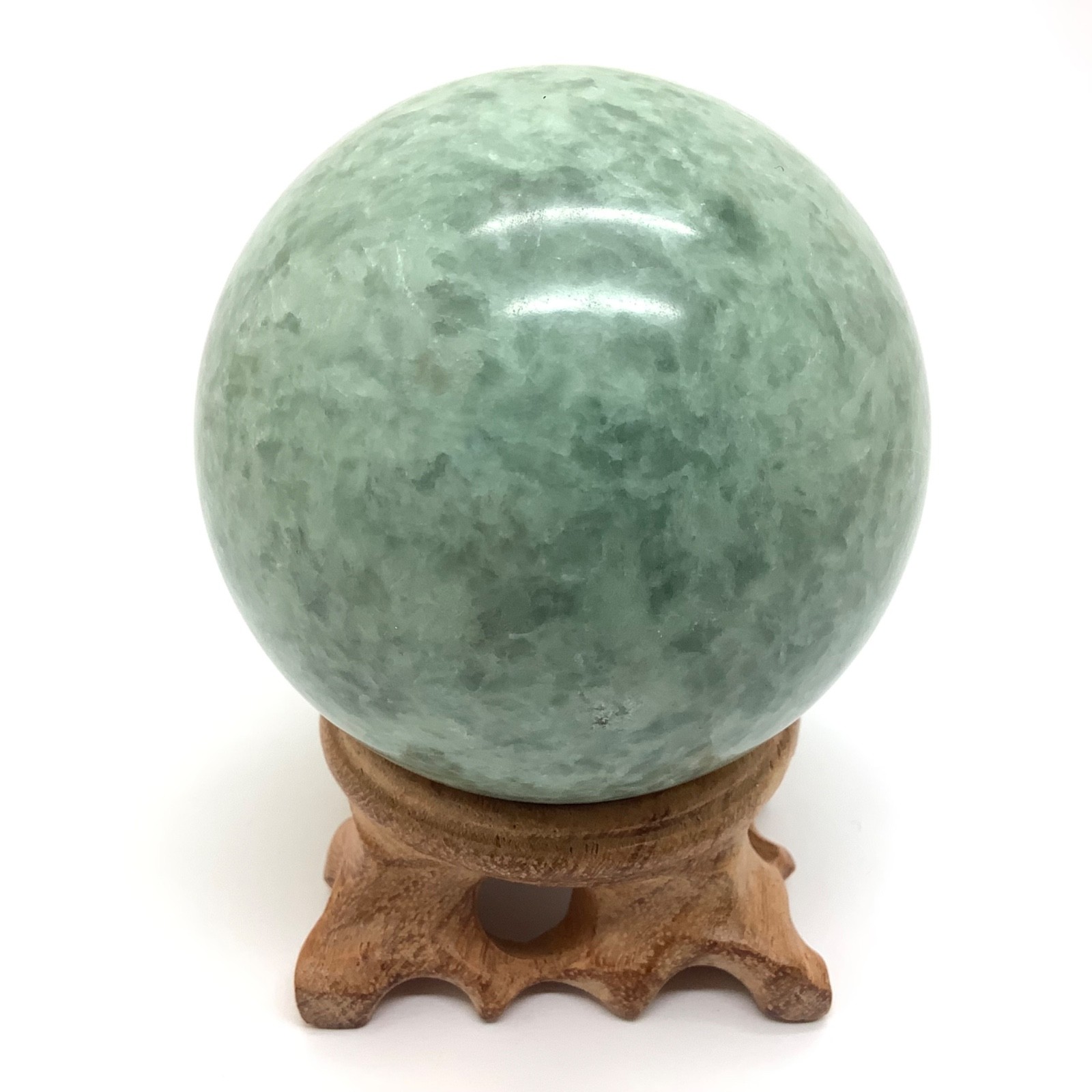 Siberian Jade Sphere 64mm Green Jadeite Jade Stone Ball Polar Urals Siberia 464g