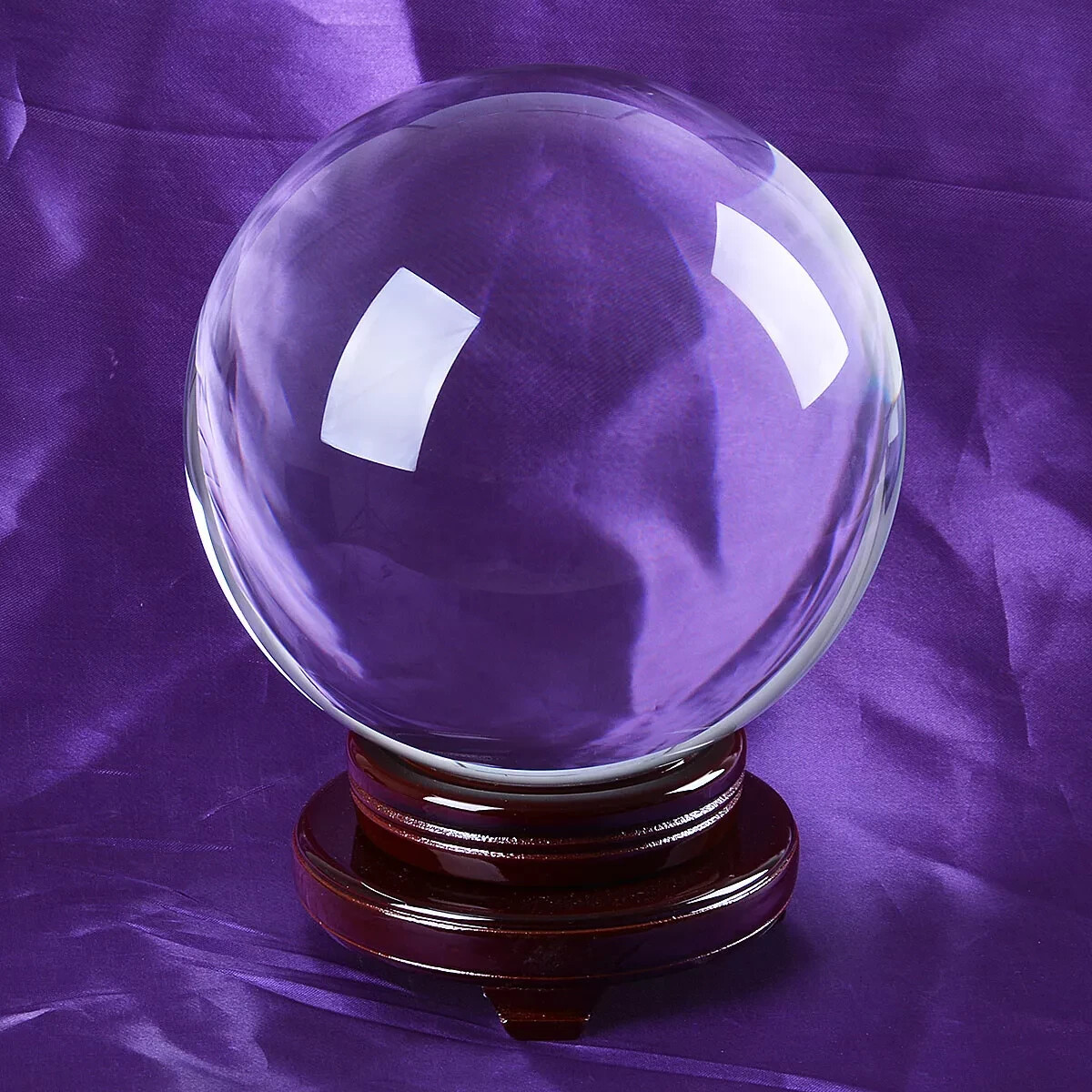 TOP 200MM 22LB Clear Crystal Ball Meditation Glass Sphere Photo Prop Free Stand