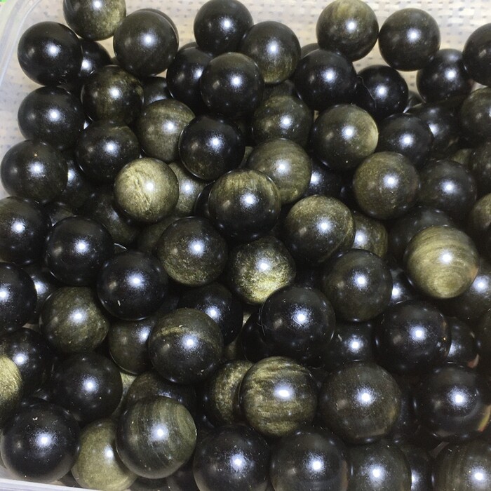 10Pcs Wholesale!NATURAL Golden BLACK Obsidian QUARTZ CRYSTAL Sphere Ball 20mm
