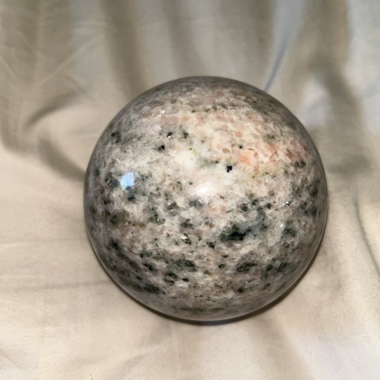GRANITE MARBLE Quartz CRYSTAL SPHERE BALL 4 POUND POLISHED HUGE HEALING