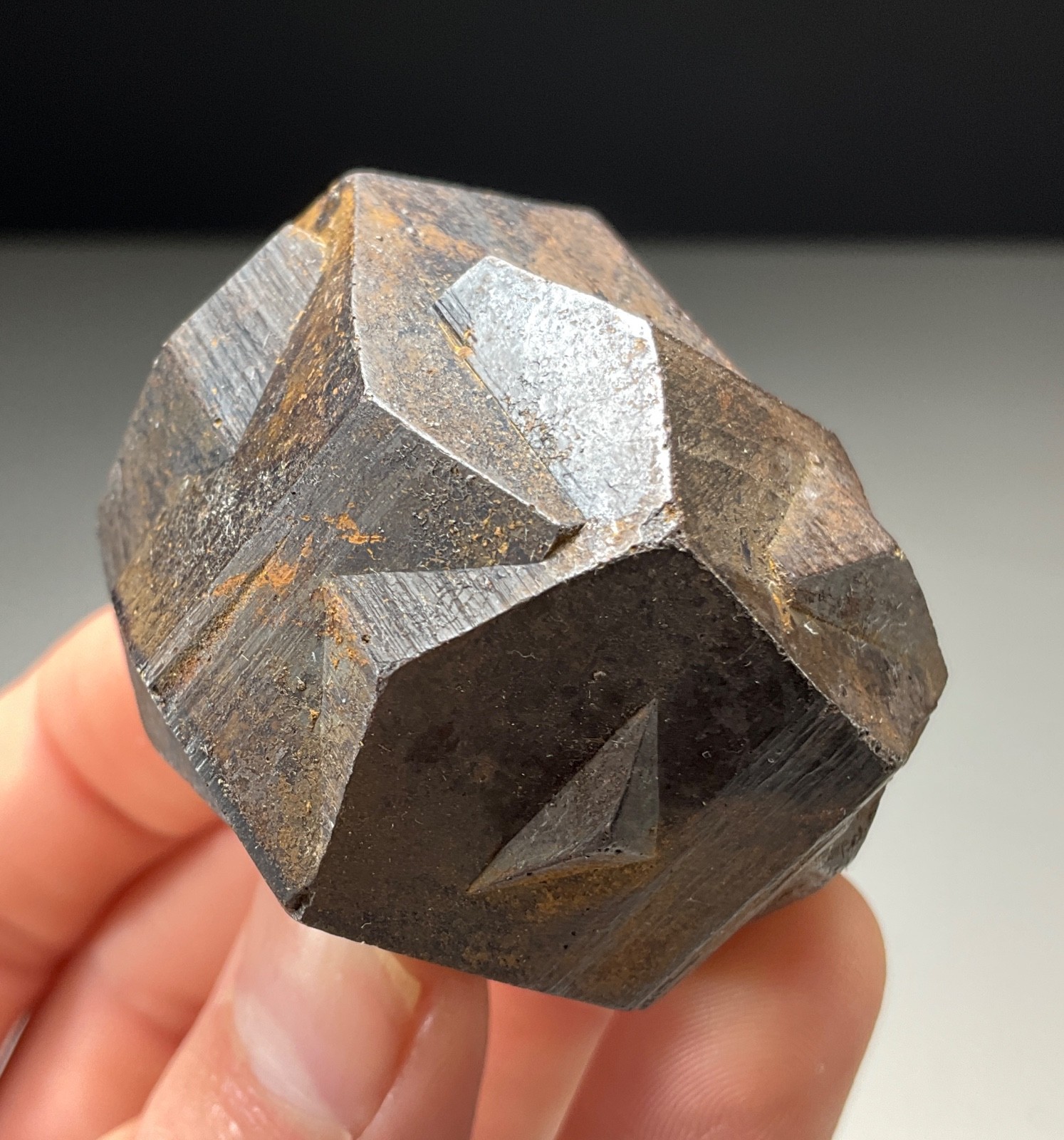 STUNNING GOETHITE OVER “IRON CROSS” TWINNED PYRITE FROM GACHALA, COLOMBIA