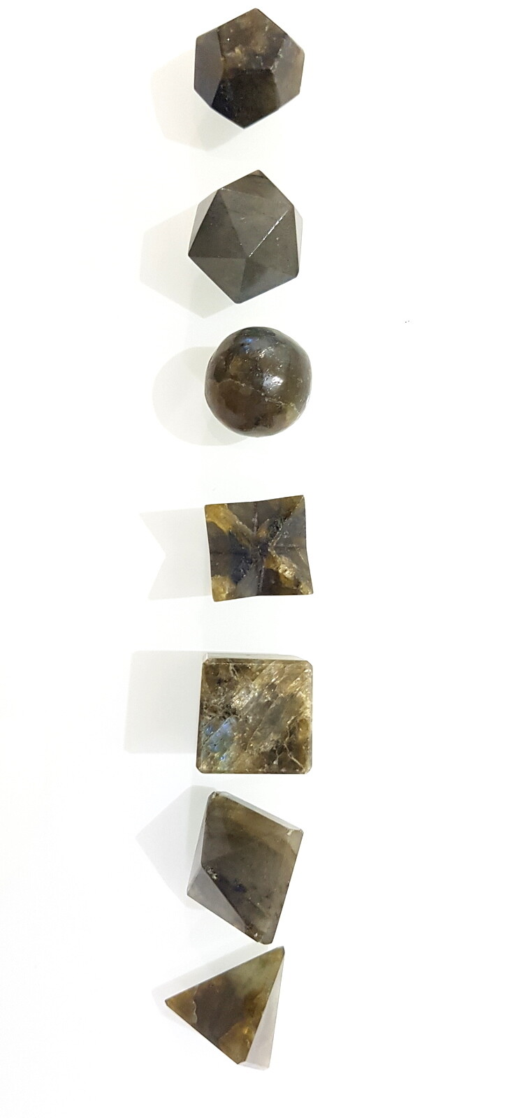 Natural Labradorite Fire Rainbow Sacred Geometry Set