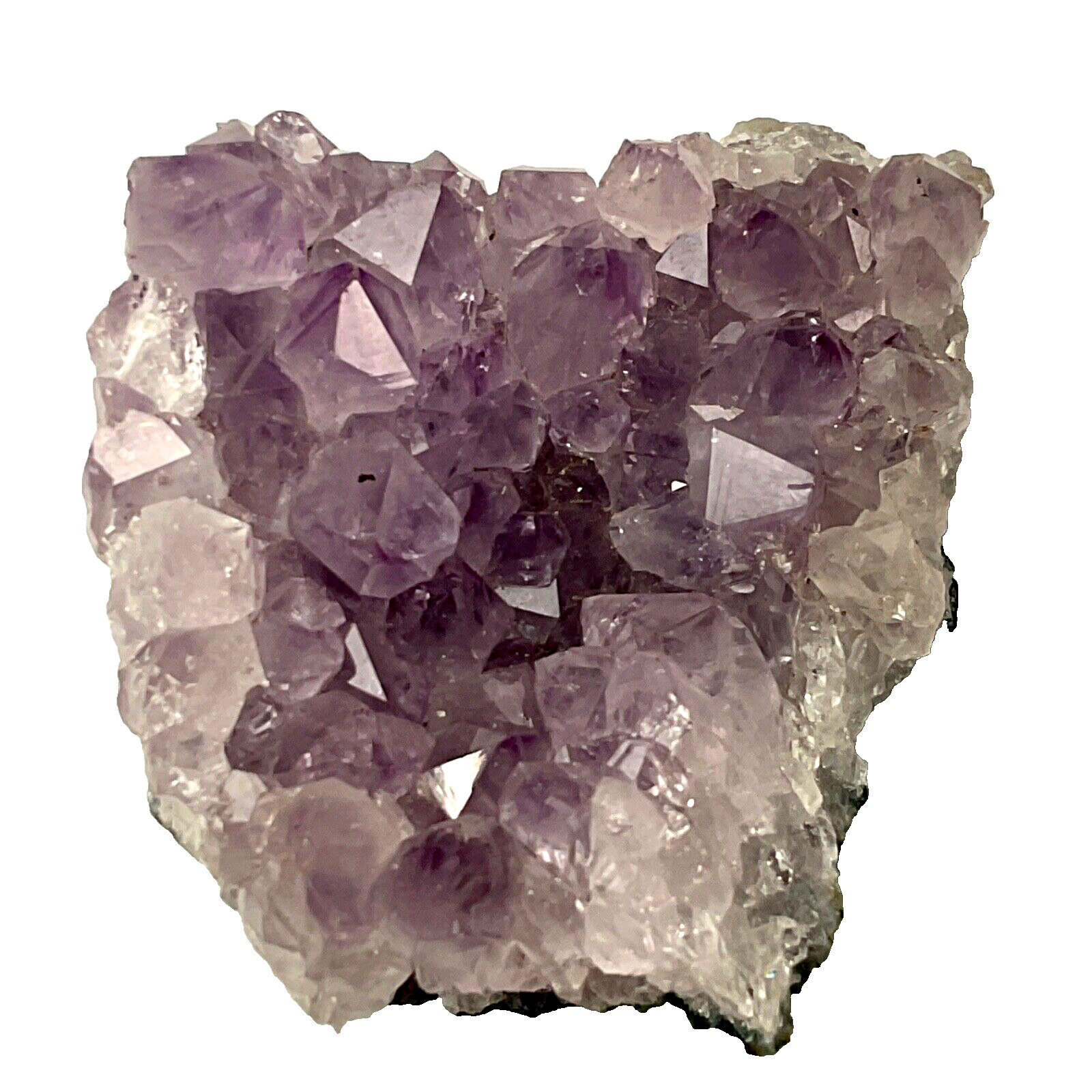 Natural Quartz Amethyst Cluster Crystal Geode Healing Specimen 2″ x 1 7/8″ x 3/4