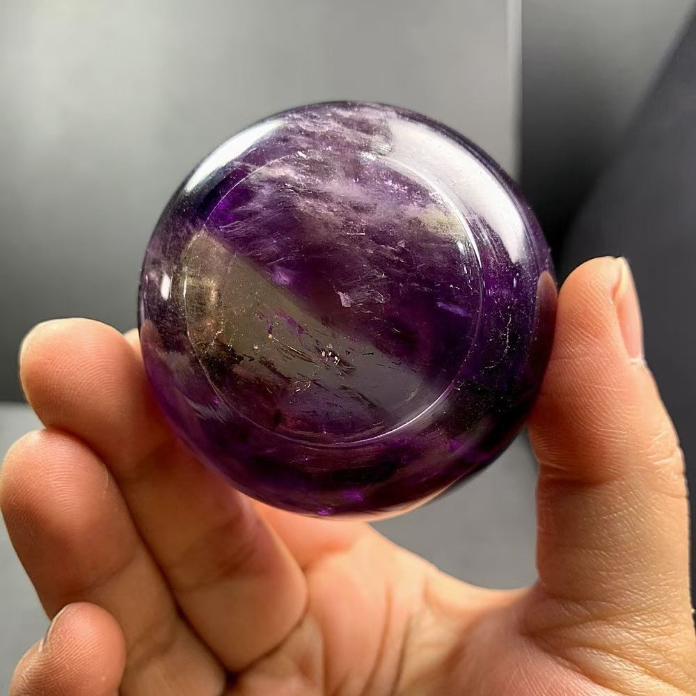 160g Natural Amethyst Quartz Carved Bowl Crystal Mineral reiki Decor