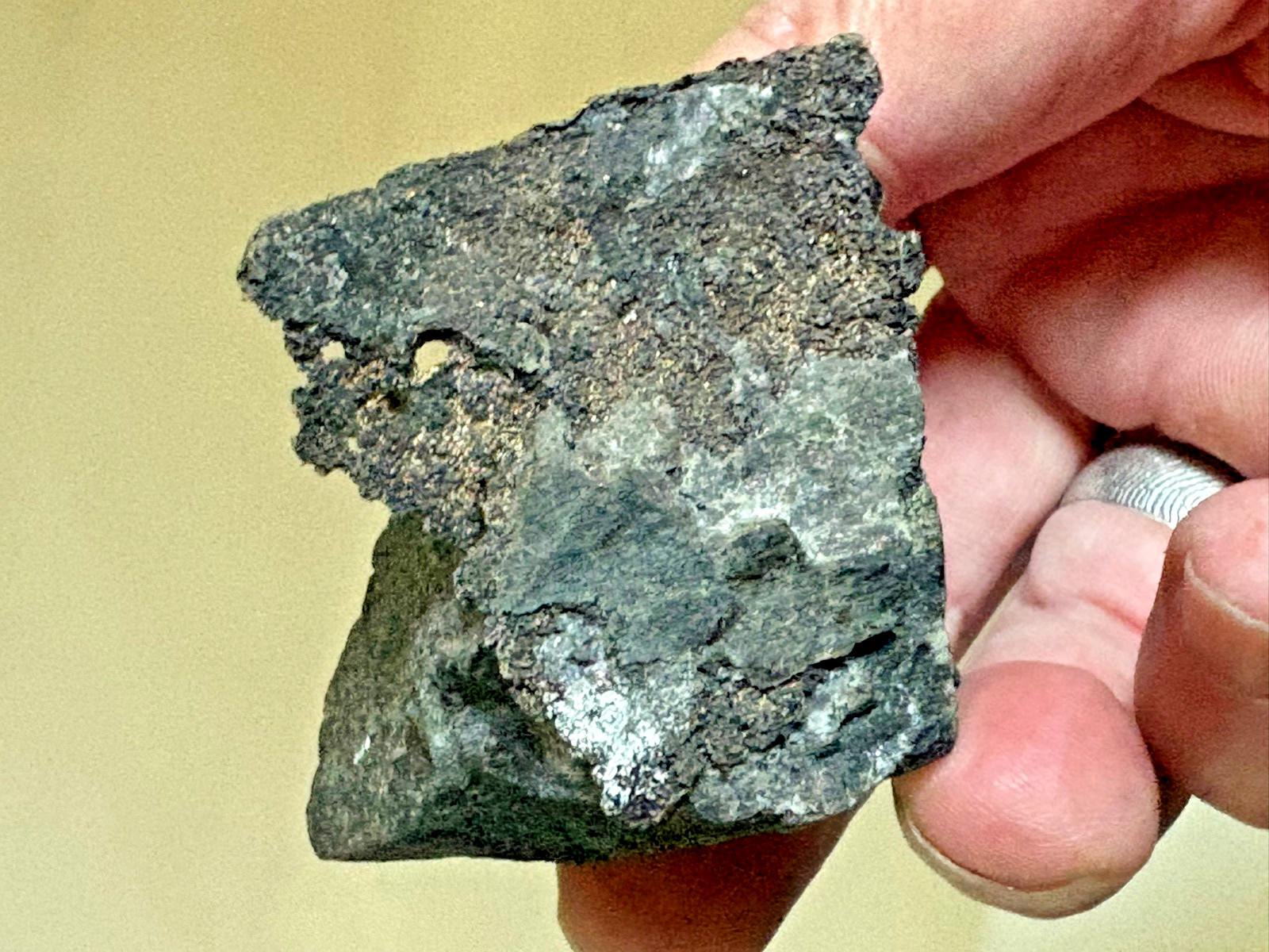 Silver, “sheet” of micro crystalline native, on matrix, Kongsberg,