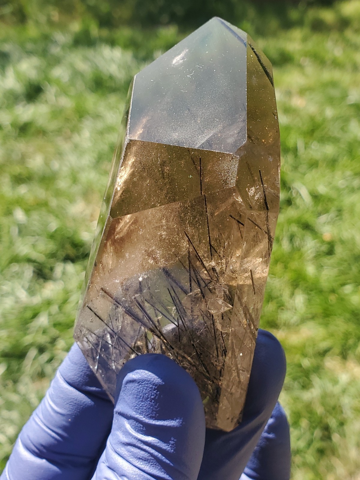 Black Tourmaline Rutilated Smoky Quartz free form Brazil 182g