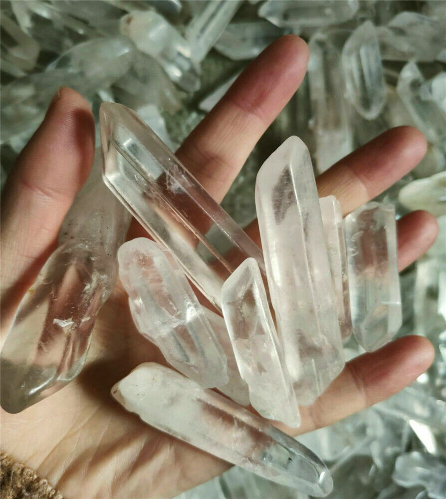 100g 4-8pcs Natural Quartz Crystal Polished Points Terminated Wand Specimen
