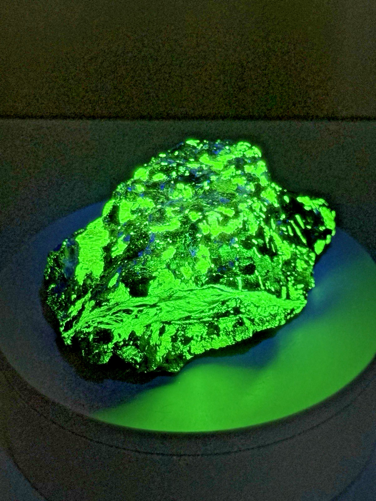 LUMINOUS Hardystonite, Willemite, & Franklinite Fluorescent Mineral Specimen