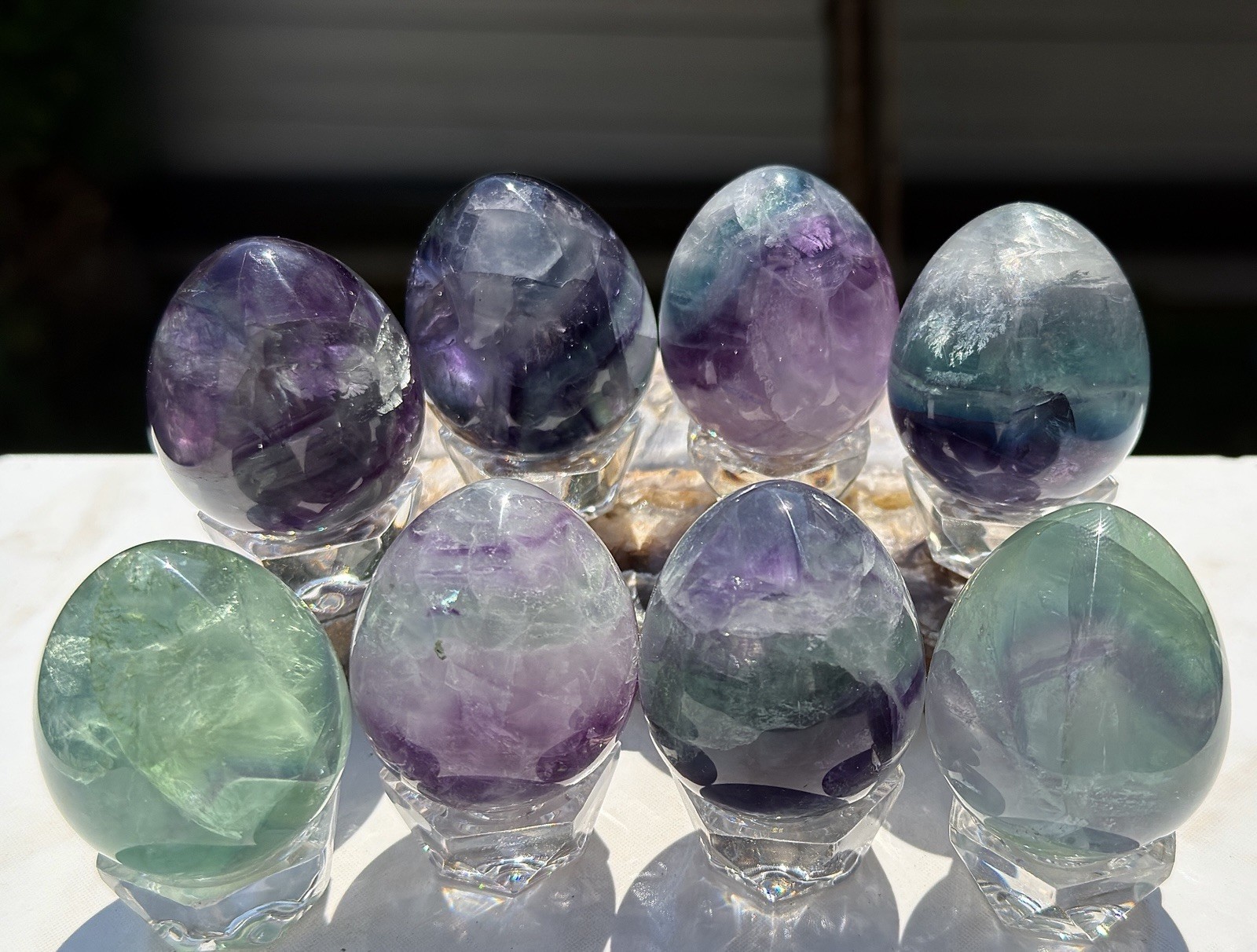 Wholesale Lot 8 Pcs Natural Fluorite Egg Crystal Healing Energy
