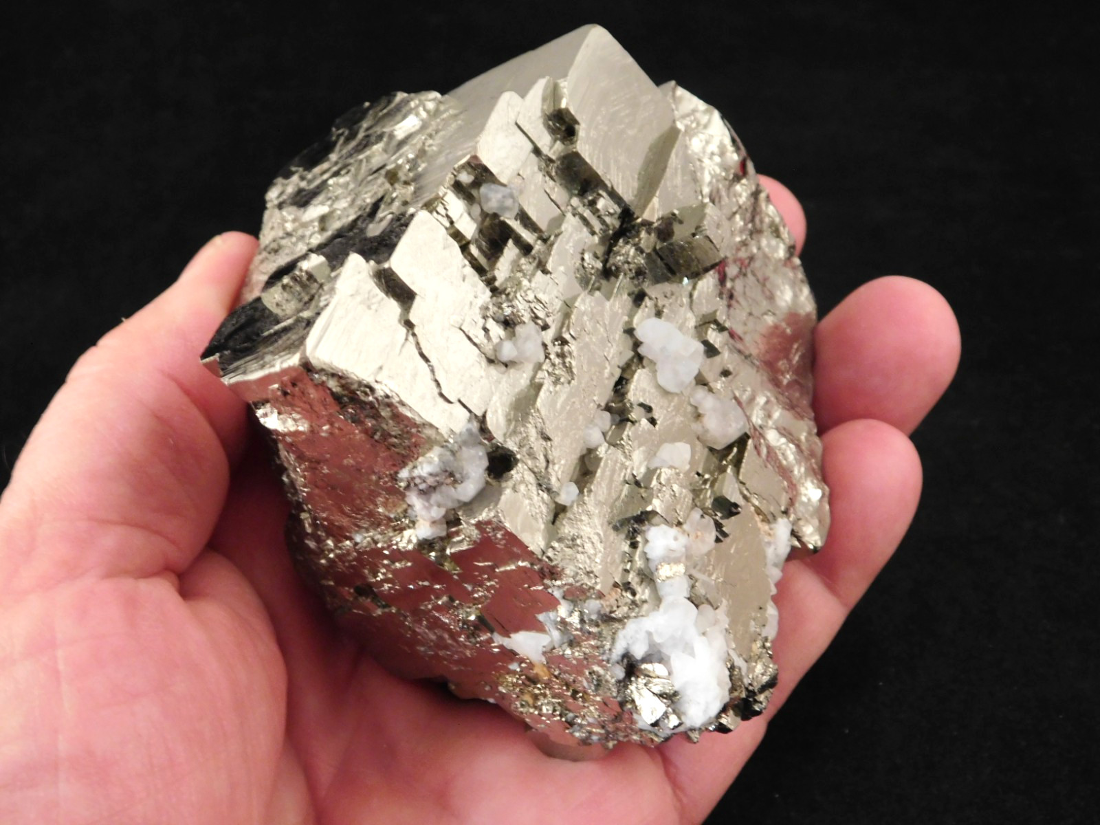 BIG! VERY Nice and 100% Natural Stepped Pyrite CUBE Cluster Peru 968gr