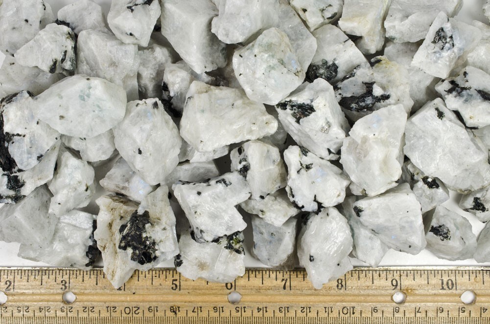 1/4 lb Rainbow Moonstone Rough Stones – Natural Crystal Mineral Rock Tumbling