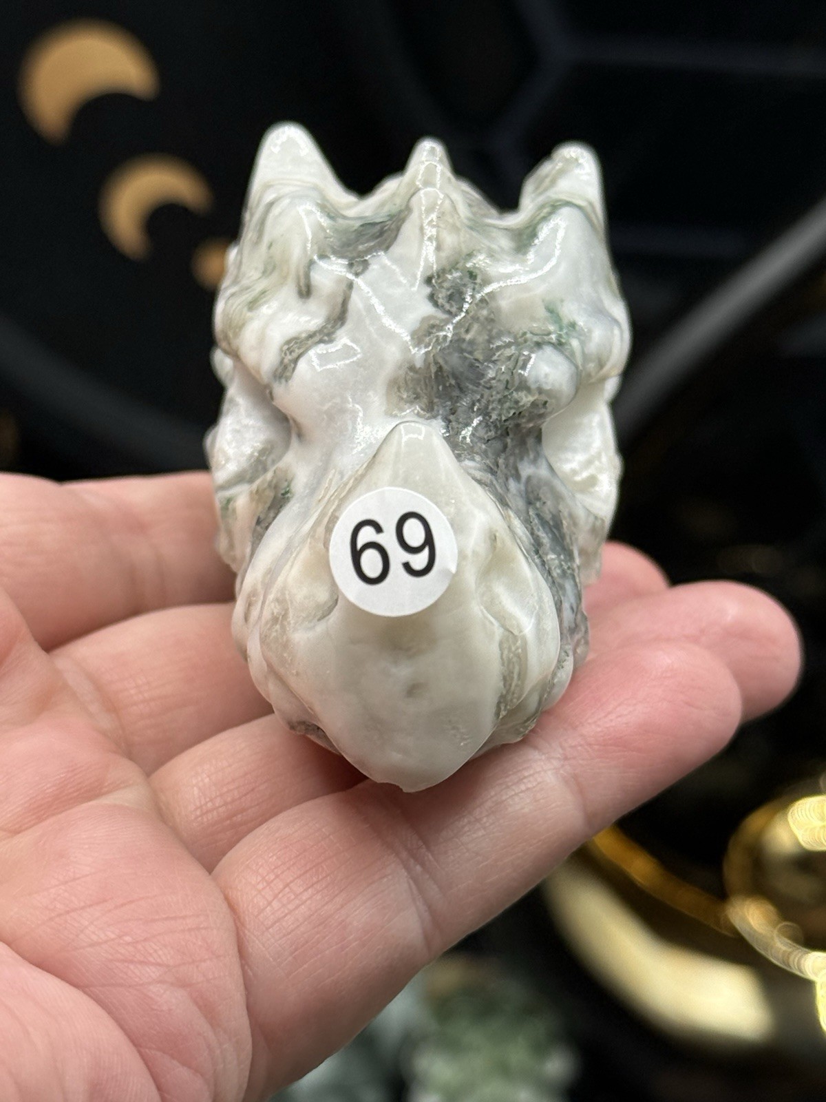 Natural Tree Agate Dragon Head Skull Good size Great price Free ship & gift