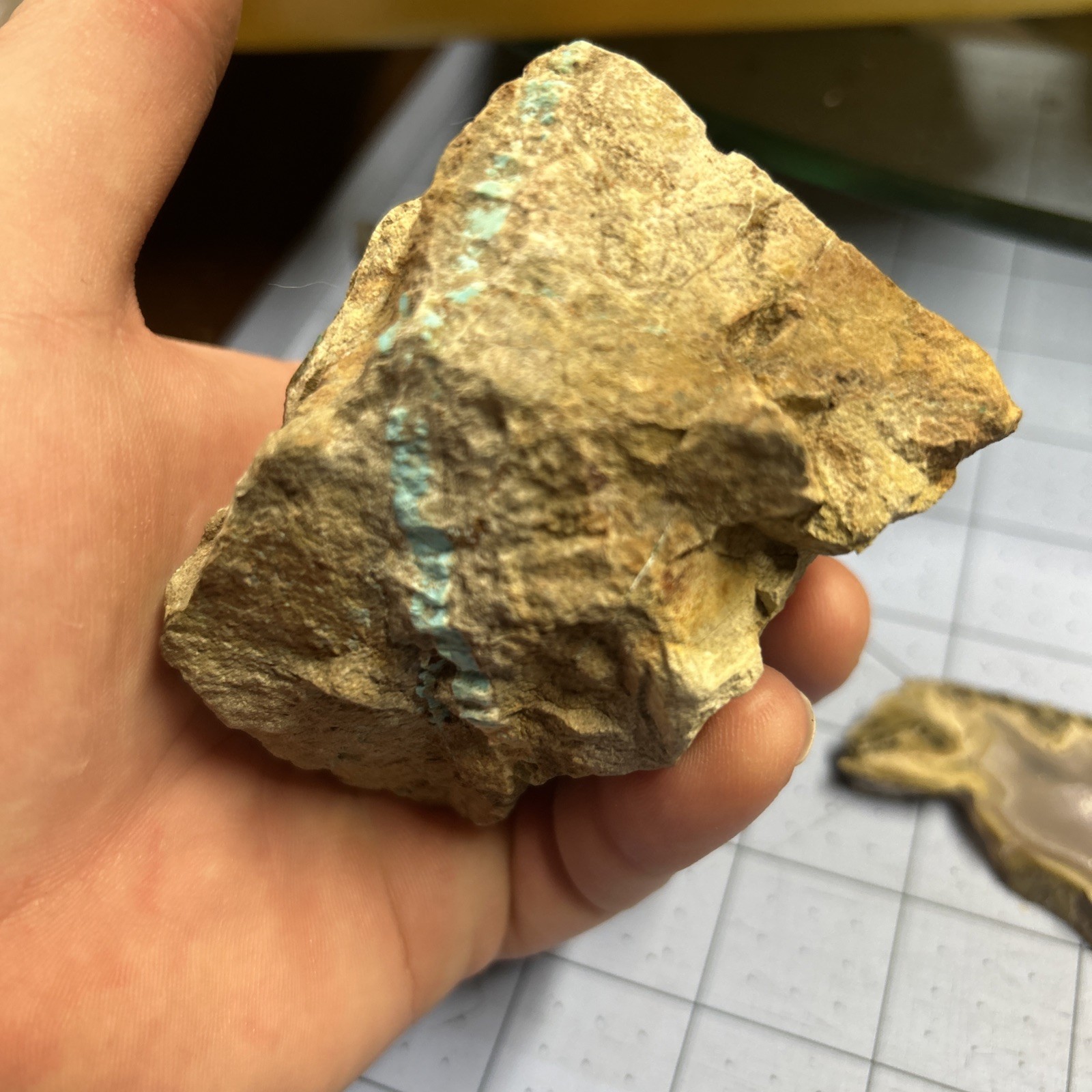 Turquoise sky blue natural old stock Kingman AZ matrix rough specimen